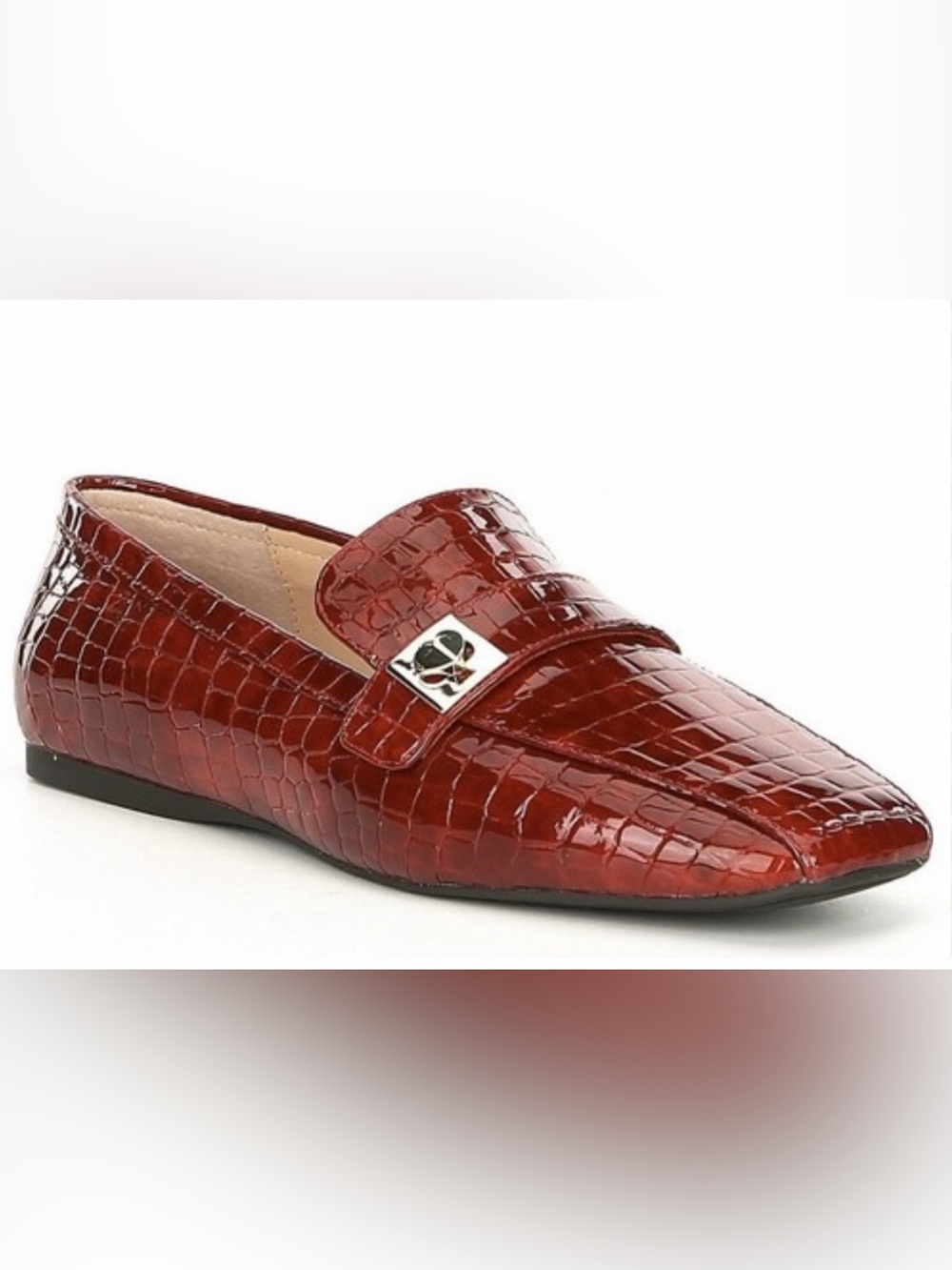 Kate Spade New York Darien Croc Embossed Patent Leather Loafer Sz 8.5